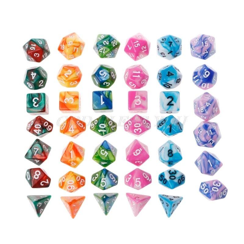 

7pcs/Set Acrylic Polyhedral Dice For TRPG Board Game Dungeons And Dragons D4-D20