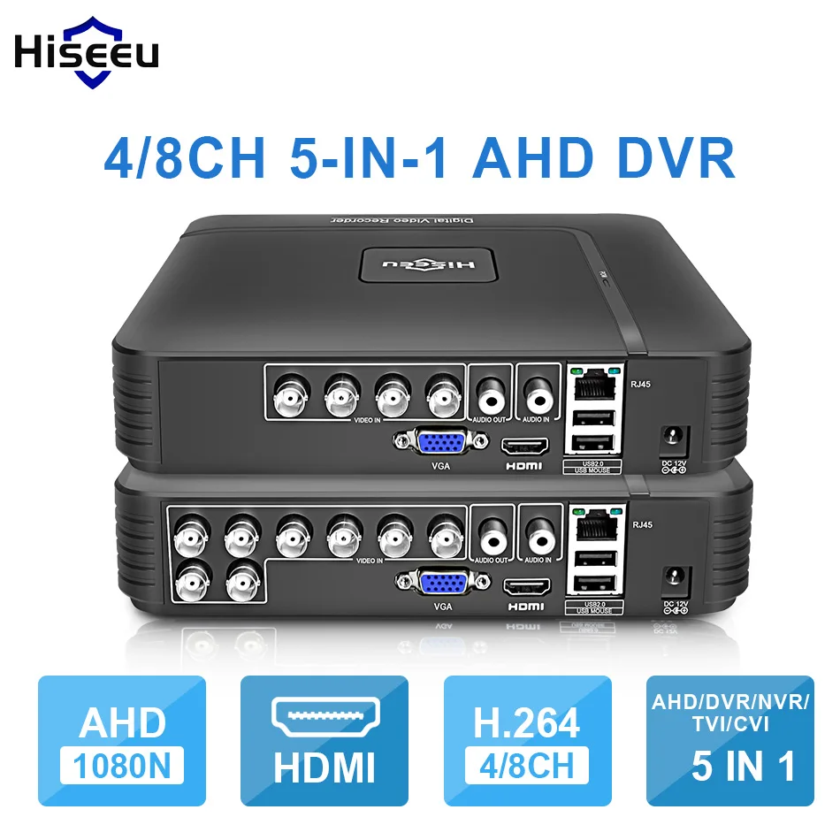 AHD 1080N 4CH 8CH CCTV DVR Mini DVR 5IN1 para CCTV Kit VGA HDMI sistema de seguridad Mini NVR para 1080P cámara IP Onvif DVR PTZ H.264