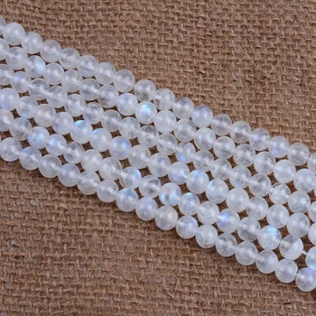 

Baihande 5mm Natural Round Blue Moonstone Stone Loose Fine Gemstone Beads Accessory for Bracelet Necklace DIY Jewelry Making