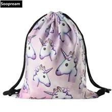 3D Printing Backpack Unicorn Women Backpack travel softback women mochila drawstring bag School girls backpack