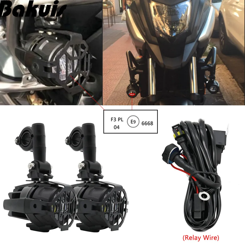 Set Motorcycle Universal Assemblie Driving font b Lamp b font 40W LED Auxiliary Fog Light For