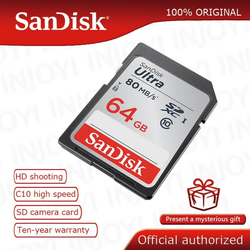 

SanDisk UItra 128GB SD card 8GB 16GB 32GB 64GB Class 10 SDHC high speed Memory Card 80MB/S for Camera