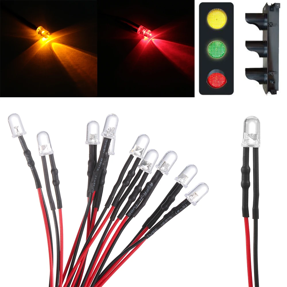 

10Pcs/Pack New Useful Mini 4Colors Constant LED Ultra Bright Water Clear Bulbs Indicator Light Lamp Easy to Install