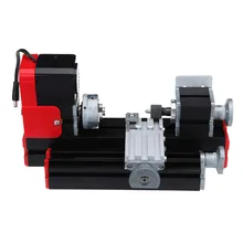 (Shipping From US) DIY Mini Metal Motorized Lathe Machine Woodworking Power Tool Model Making