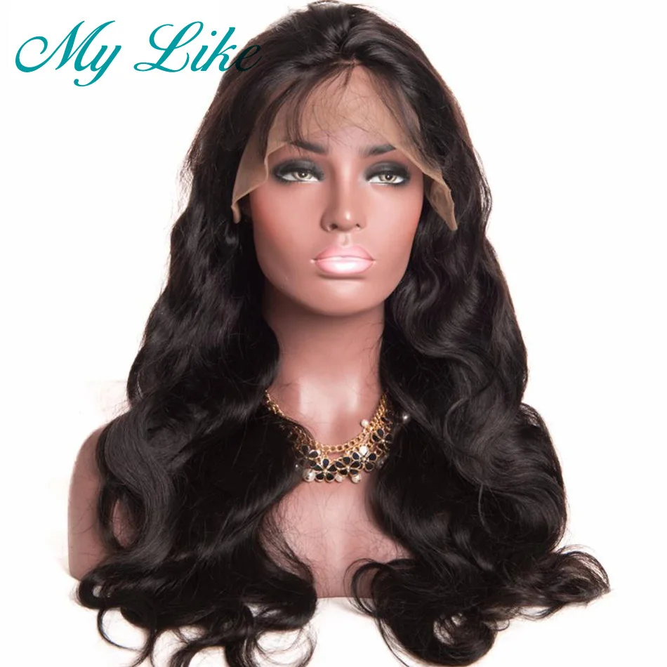 Discount My Like 360 Lace Frontal Wig Indian Body Wave Human Hair Wigs Pre Plucked with Baby Hair 100% Remy Hair  360 Lace Wig for  Women 2