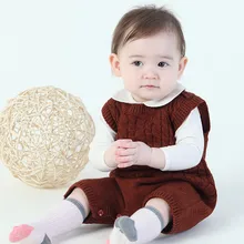 Комбинезоны для новорожденных девочек; вязаный свитер для мальчиков; модные корейские комбинезоны для малышей