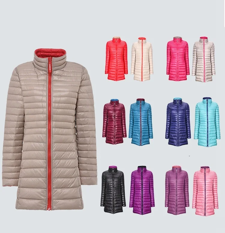 Бренд NewBang 4XL пуховик женский длинный ультра легкий с капюшоном двухсторонний