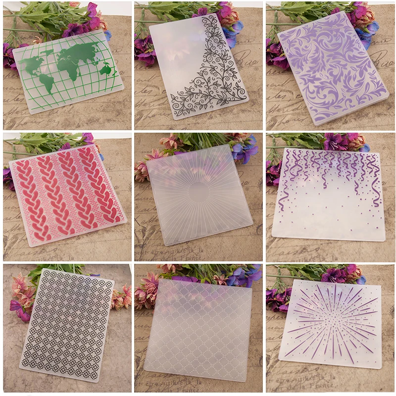 Newest Design Embossing Folder Stencils For Diy Scrapbooking Plastic Handmade Template Craft Art Decor Painting Cake Tool Cards Embossing Folders Aliexpress