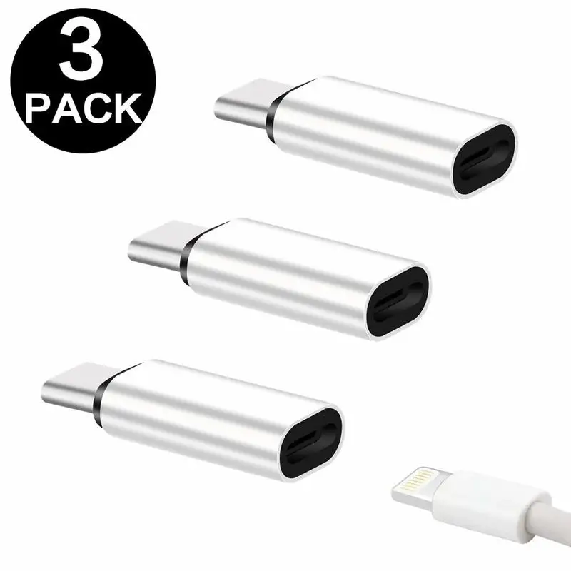 

3PCS Metal IOS To USB Type C Adapter Cable for Samsung S9 S10 Plus Huawei P20 P30 Pro Charging Converter for IPhone To Type-c