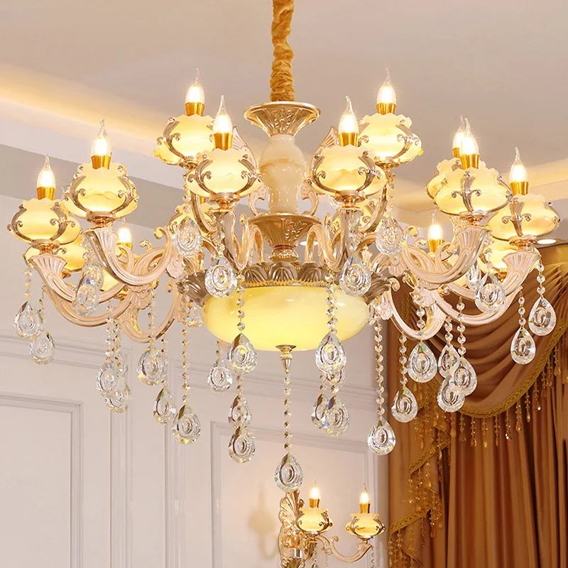 

European LED chandelier living room suspended lamp Zinc alloy luminaires bedroom lighting home fixtures French hanging lights
