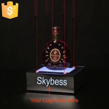 

New arrival 4pcs Small Red LED Laser Wine Stand Red Wine Rack Gift holder LED Lights Free Logo OEM 4pcs/lot