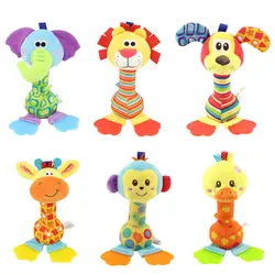 Детские погремушки жираф рука ротанга бар с липкой резины BB От 0 до 2 лет Игрушки для маленьких детей Короткие Плюшевые ботинки Игрушечные