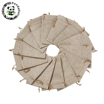 

pandahall 25pcs/set Drawstring Burlap Bags for Party Jewelry Gift Pouches Packing Storage Bag Tan 13.5x9.5cm