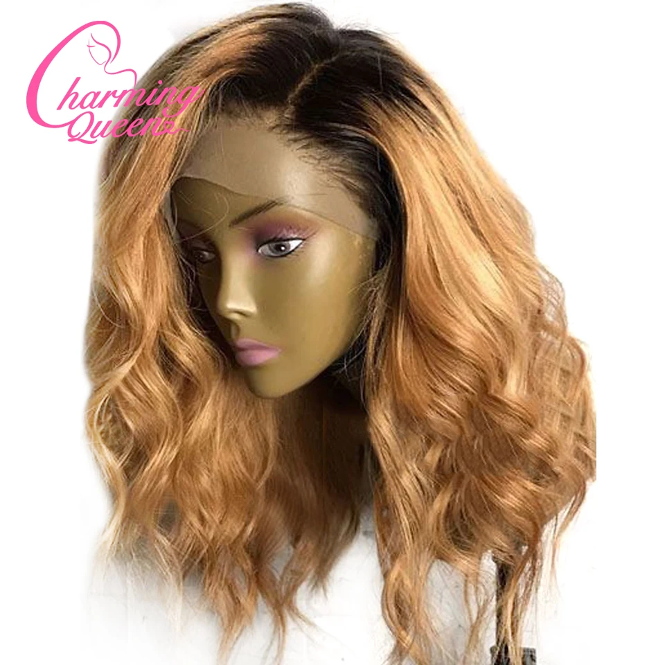 

13*4 Lace Front Human Hair Wig Braizilian Remy Hair Ombre Honey Blond Wavy Lace Wigs for Black Women Pre Plucked with Baby Hair