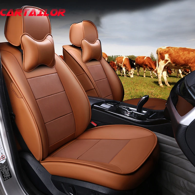 

CARTAILOR Car Seat Cover Leather Cowhide Seats Protector for lexus es300 es350 es250 Seat Covers & Supports Front & Rear Styling