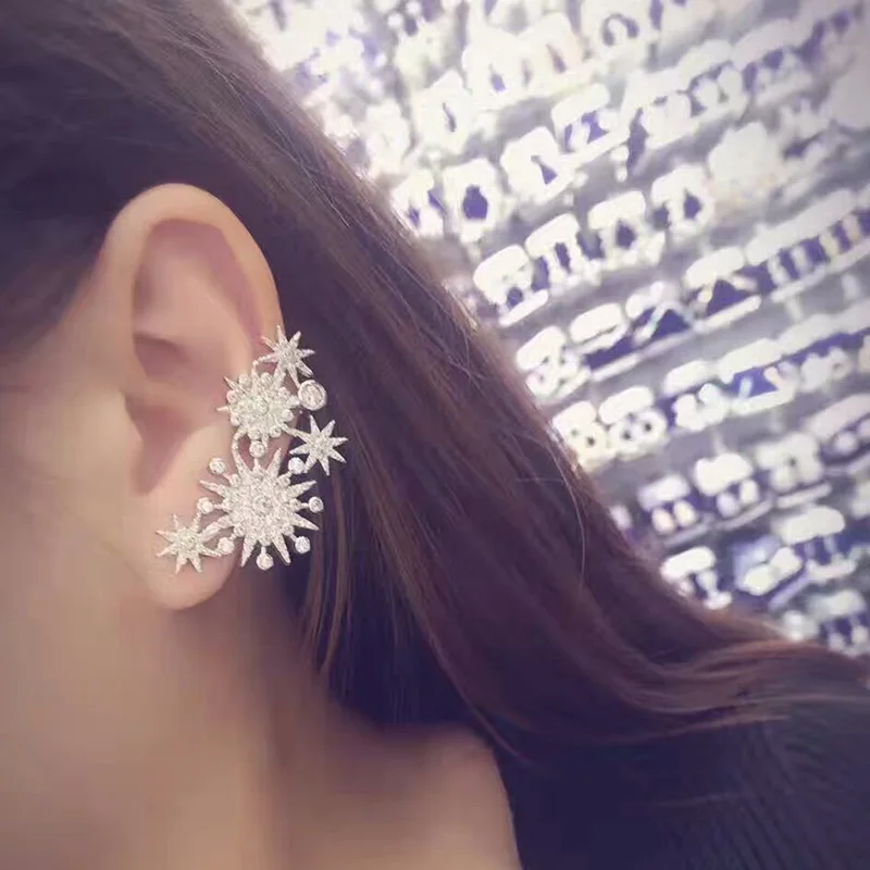 Женские серьги гвоздики с цирконием YAN MEI белого и золотого цвета GLE6676|stud earrings|stud
