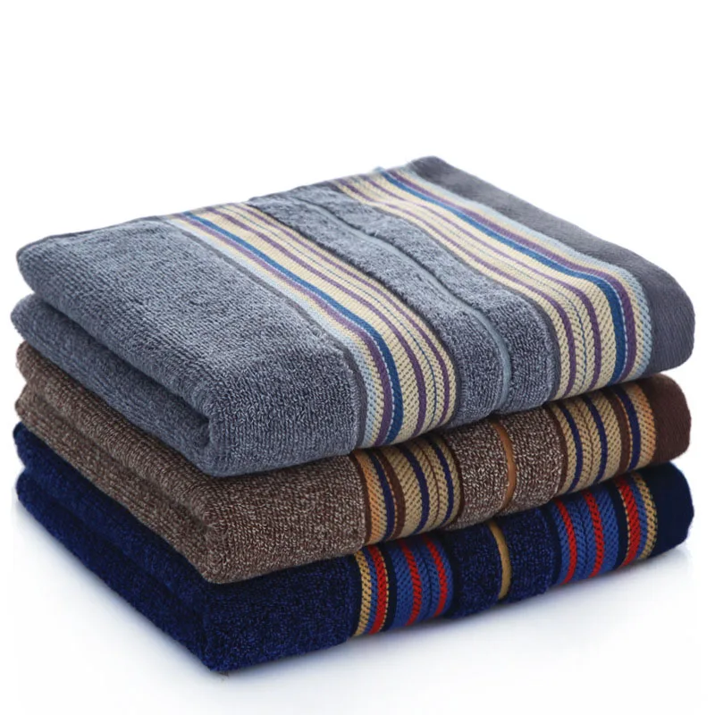 

34cm x 74cm 100% Cotton Towel High Quality Absorbent Stripe Bath Towel Soft Thick Face Hand Towels Textile for Home Hotel