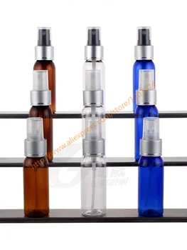 

30ml pretty colors PET mini/sample bottle with matte silver aluminum sprayer.mist PET bottle.travel refillable perfume container
