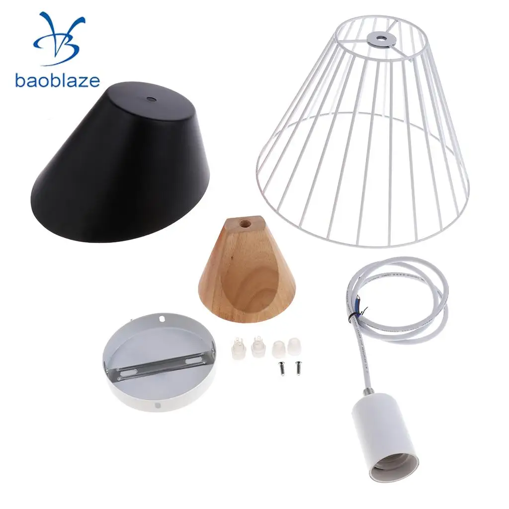 E27 Chandelier Shade Decor Home Iron Wood Lighting Chandelier Fixture