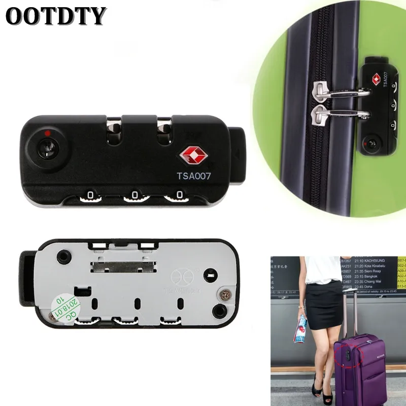 

OOTDTY TSA Secure 3 Digit Combination Padlock Lock Luggage Suitcase Travel Code Lock