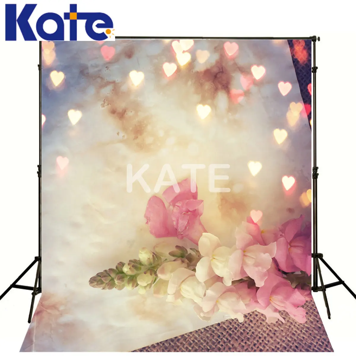 

Kate Photography Backdrops 10x10 Flower Painting Golden Love Kate Background Backdrop