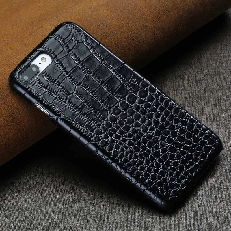 01-Black Wangcangli чехол для iPhone 6 ручной работы роскошный чехол из крокодиловой кожи задняя крышка из натуральной кожи чехол для телефона - Цвет: 01-Black