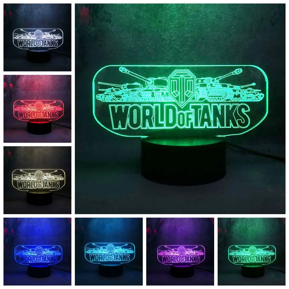 

Go Game World OF Tanks Battla 7 color flash changing Kid Bedroom Decor Night Lingt 3D USB charge Lampara de Lava Desk Table Lamp