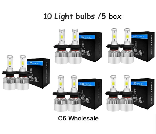 Из 2 предметов 72W фары для 8000LM 6500K H4 H1 H3 турбо светодиодный фар автомобиля H7 H8 H9 H11 H27/880/881 9005 HB3 9006 HB4 9007 светодиодный противотуманный свет лампы - Испускаемый цвет: 5pairs(10ps Include)