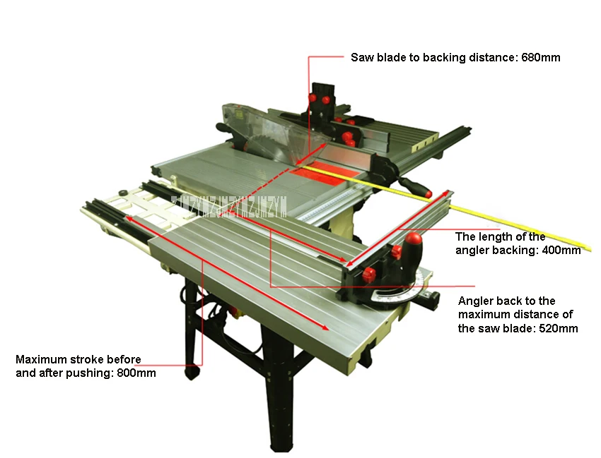 JTS-250IID многофункциональная электрическая настольная пила, точный раздвижной стол, пила, деревообрабатывающий Обрезной стол, пильный станок, 220 В, 1800 Вт
