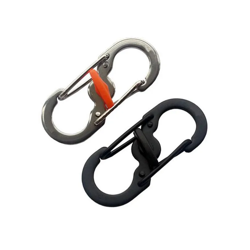 

CKAHSBI Multi-purpose Tool 8 Shape Keychain Backpack Carabiner Camping Safe Snap Clip Climbing Hang Buckle Hanging Outdoor Tools