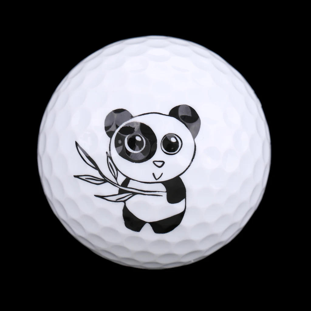 Golf Driving Range Practice Ball Cute Panda Printed Golf Ball Elastic Lightweight Flexible Golf Accessories Ball