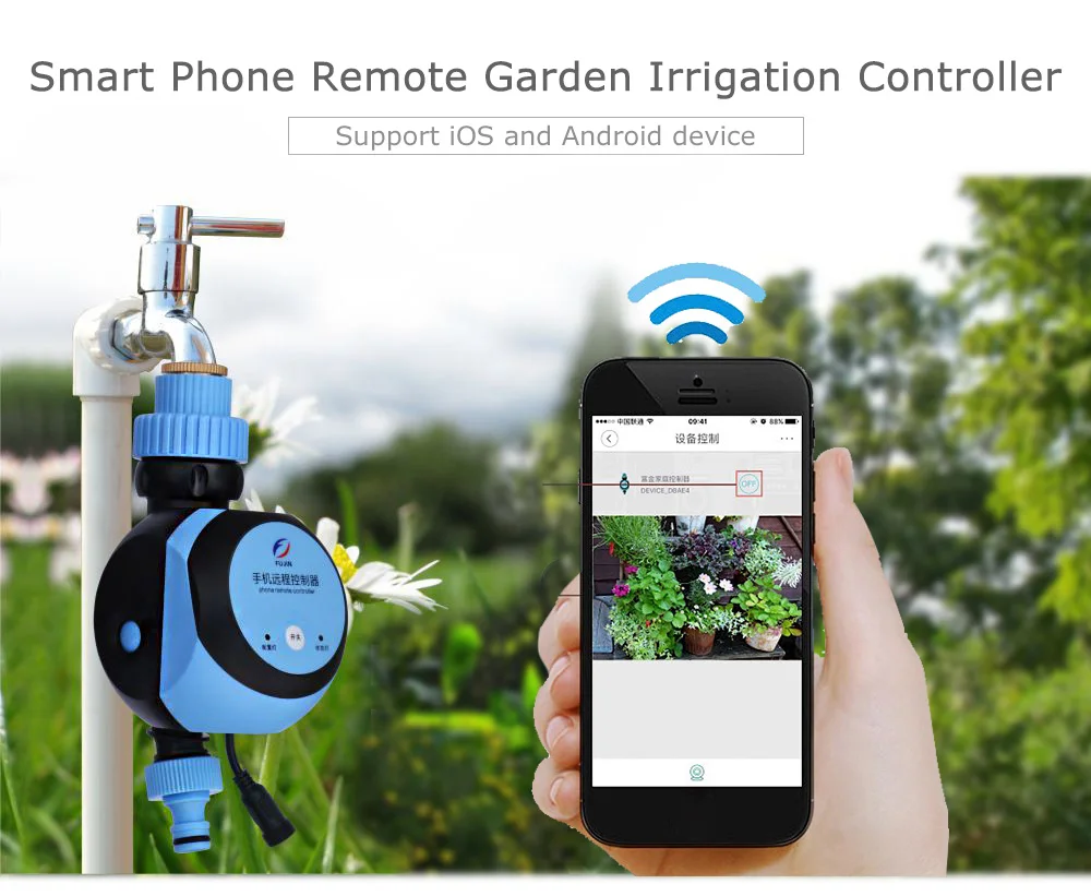 Автоматический интеллектуальный электронный таймер для воды, умный телефон, дистанционный контроллер орошения сада, система полива, электромагнитный клапан