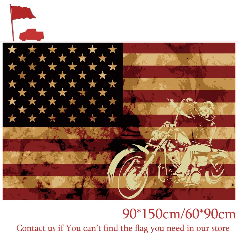 

Free shipping 90*150cm 60*90cm 3X5FT Flag Of Pirate Riding Motorcycle American Priate Flags 90x150cm Customized Pirate Banners
