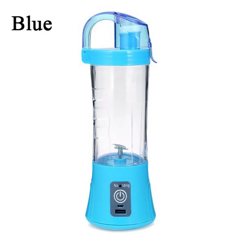 Портативная соковыжималка, пластиковая соковыжималка, машина с герметичной крышкой для чашки, фруктовый миксер, смузи, мультифункциональная USB перезаряжаемая - Цвет: blue