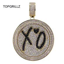 TOPGRILLZ XO подвеска-Спиннер ожерелье Iced Out хип хоп/панк золотые Серебристые цепи для мужчин циркониевые бусины ювелирные изделия подарок