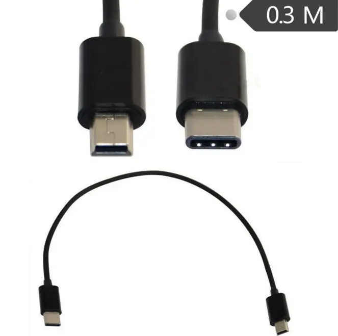 100 шт./лот) 25 см USB 3,1 type c USB-C USB3.1 type-c Male to Mini USB 2,0 MINI 5 pin 5pin Male Кабель питания для синхронизации данных