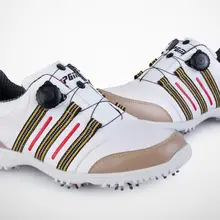 PGM лакированной Туфли для гольфа мужские кожаные Обувь шнуровка отправить деятельности ногтей автоматический вращающийся шипы