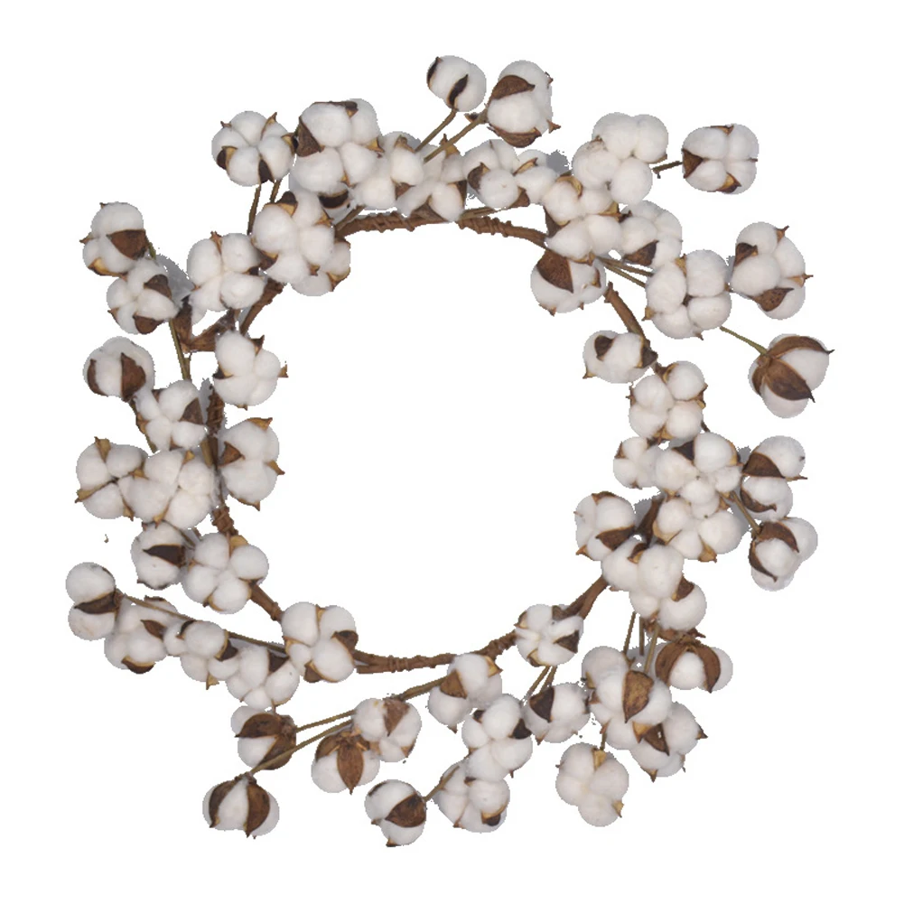 

Ornament Dry Flower Artificial Handmade Farmhouse Decoration Vintage Cotton Garland Simulation Wreath Door Wall Crafts Festival