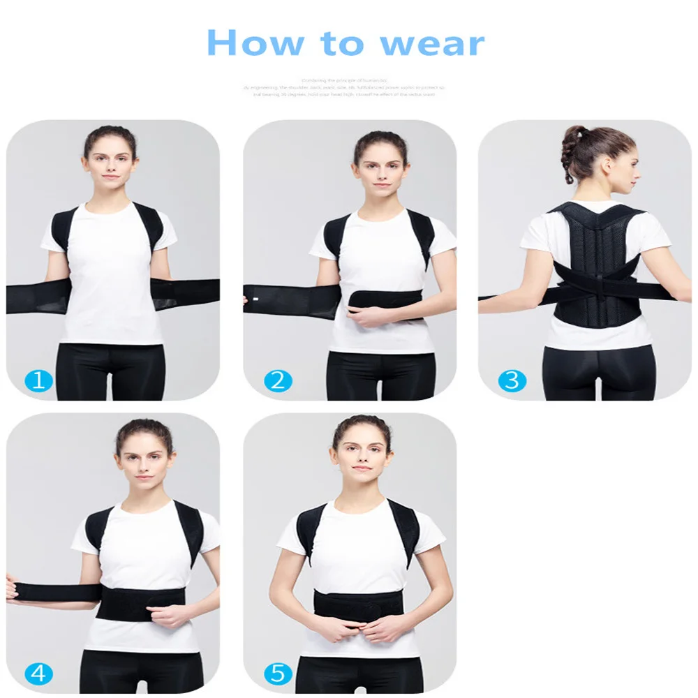 Trainer para o Alinhamento da Coluna Cinto de Dor Postura Corrector Ajustável Voltar Straightener Confortável Vertebral & Apoio Nas Costas 23 Beleza e saúde
