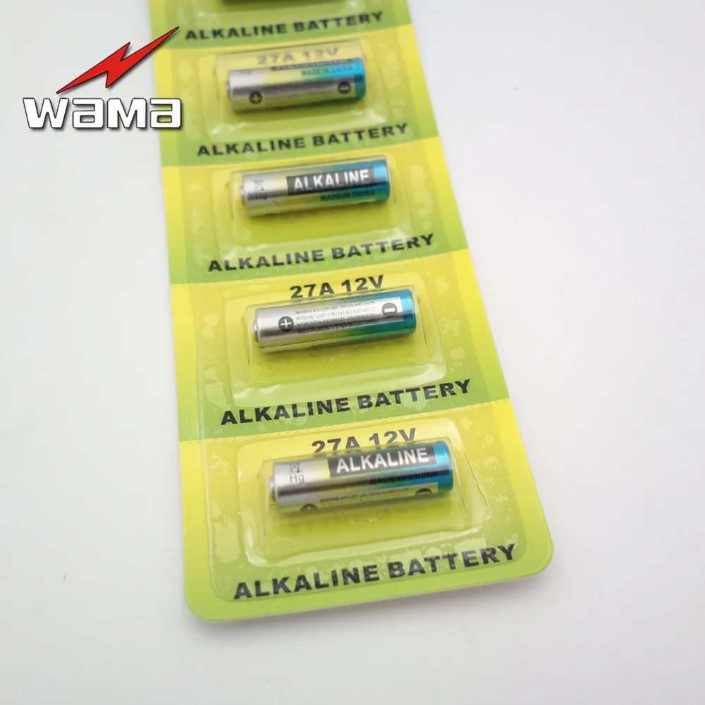 5 шт. щелочные аккумуляторные батареи Wama 27A A27 12 В|dry battery|alkaline batterya27 12v |