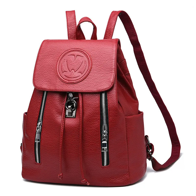 

2017 New Arrivals Bags for Women Concise Leisure Fashion Occident Style Backpacks Solid Color Wine Red White Navy Blue Pink Bag