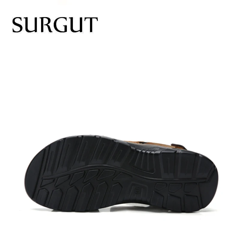 SURGUT الرجال جلد طبيعي الصنادل عالية الجودة كبيرة الحجم الرجال صنادل شاطئ الأزياء وسادة هوائية الصنادل تنفس أحذية الرجال SURGUT الرجال جلد طبيعي الصنادل عالية الجودة كبيرة الحجم الرجال صنادل شاطئ الأزياء وسادة هوائية الصنادل تنفس أحذية الرجال