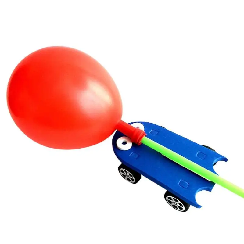 DIY Balloon Power Car Opposite Reaction Invented Children Science Experimental Learning Educational Toys For Kids Gift