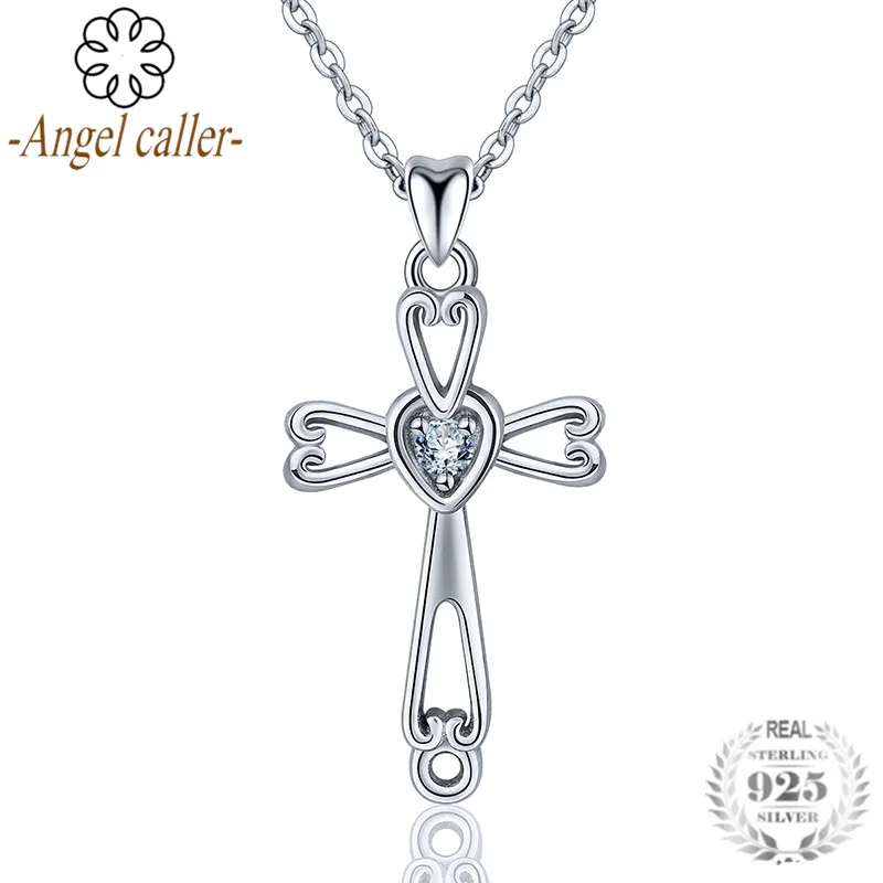 Женское ожерелье с подвеской в виде сердца Angel Caller серебро 925 пробы ювелирное