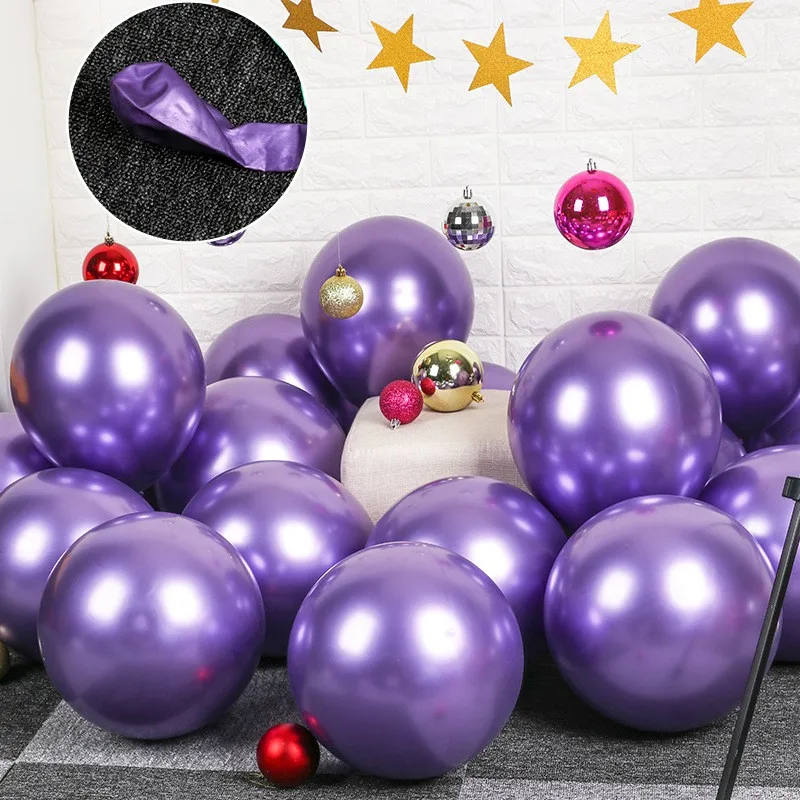 20 штук 12 дюймов металлические шары на день рождения для детей украшения, товары для вечеринки «Единорог», детская одежда с «Холодное сердце» одноразовой посуды - Цвет: purple