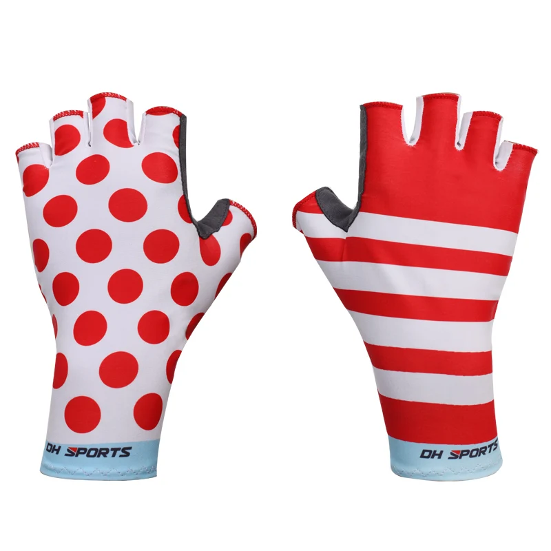 Новые Нескользящие гелевые велосипедные перчатки, Короткие стильные велосипедные перчатки, дышащие, для спорта на открытом воздухе, для мужчин и женщин, велосипедные перчатки - Цвет: Red Blue