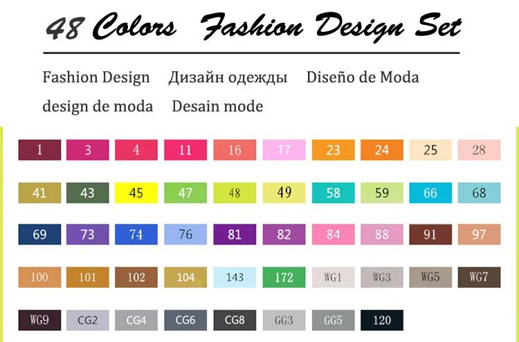 T5-48 Fashion Set TouchFIVE 36/48/72/80/168 Цвета Набор для рисования алкоголя двойной головой граффити ручка маркер ручка touchfive маркеры анимации Манга - Цвет: T5-48 Fashion Set