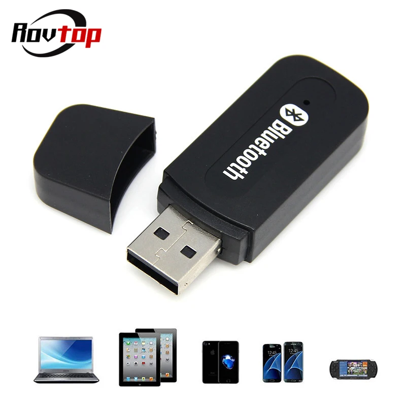 

Rovtop Portable AUX Wireless USB Bluetooth Music MP3 Audio Receiver Adapter 3.5mm Audio Bluetooth Car Kit for Car Computer Z2