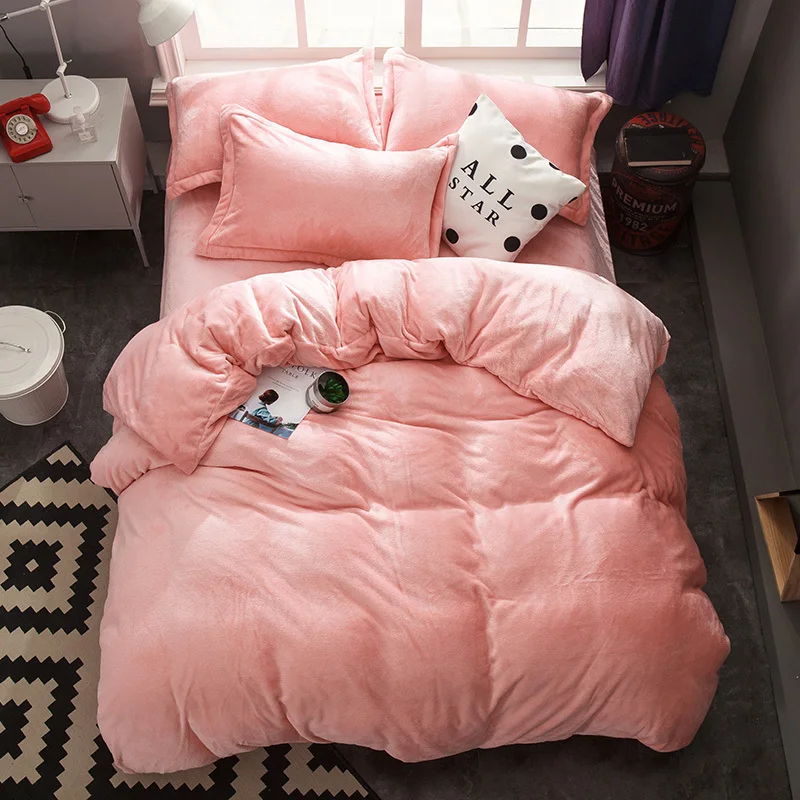 Solstice домашний текстиль дышащий и удобный фланелевый активный сплошной цвет двойной постельные принадлежности постельное белье пододеяльник наволочка