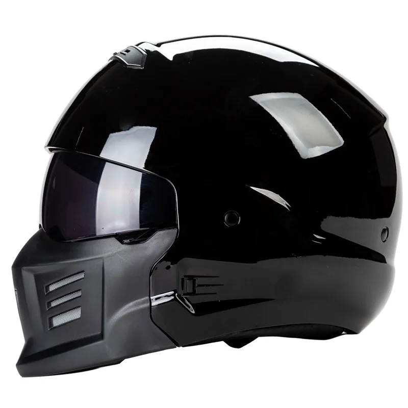 Мужской мотоциклетный шлем, мотоциклетный Круизер, туристический шлем для верховой езды, DOT Approved, мотоциклетный шлем с полным лицом, защитный шлем, мотоциклетный шлем Casco - Цвет: Черный